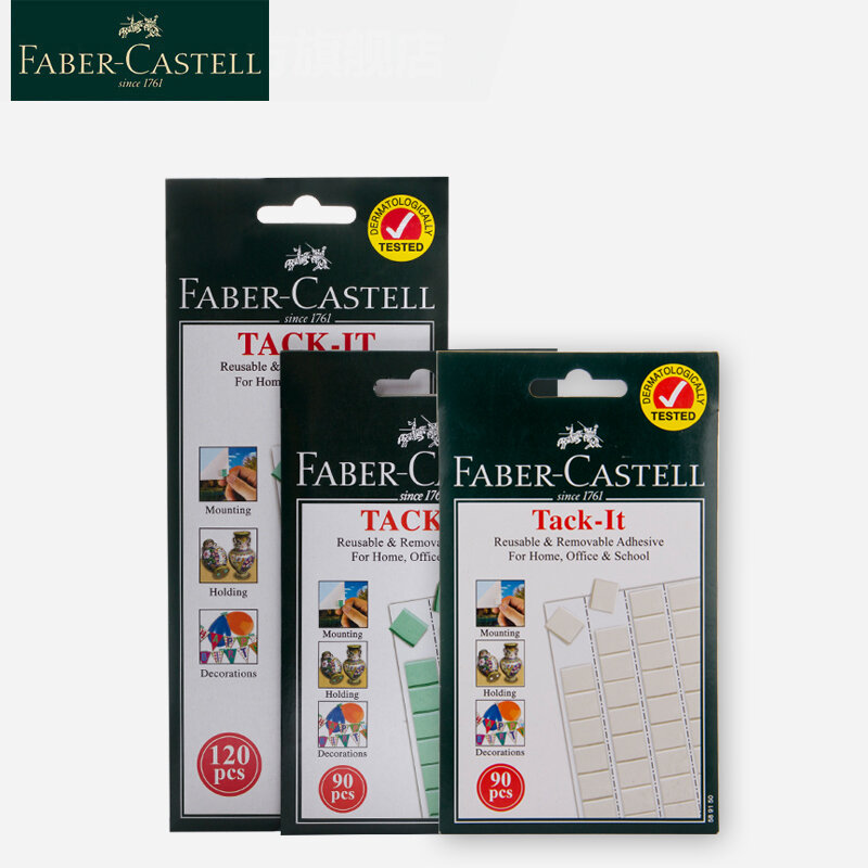 Faber Castell 187092-Adhesivo de pared de arcilla sin clavos de doble cara, Adhesivo de pared para fotos, póster sin huellas, cinta adhesiva de dos lados