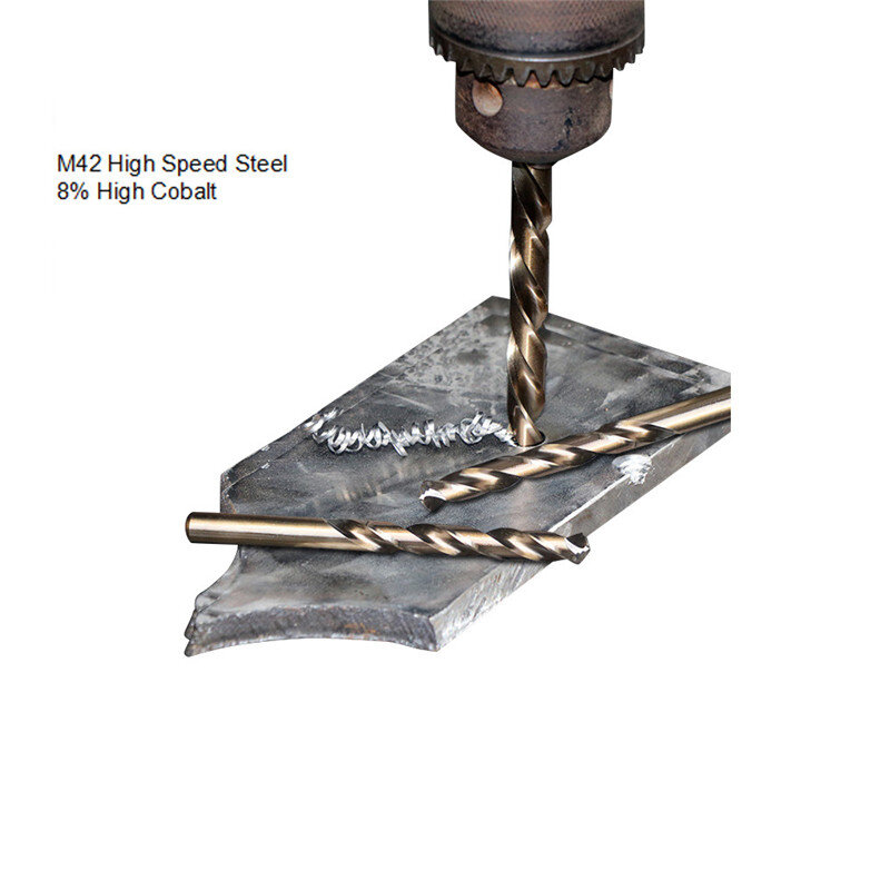 OIMG-Jeu de forets hélicoïdaux M35 HSS-Co, tête 5%, haute asile alt, dureté 68-70 HRC pour propositions de bois et de métal en acier inoxydable