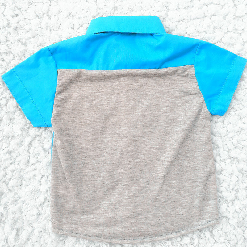 Vêtements d'été pour bébés garçons | Chemise décontracté et classique, à manches courtes, avec poche, dessus de chemise pour enfants, nouveauté 2020