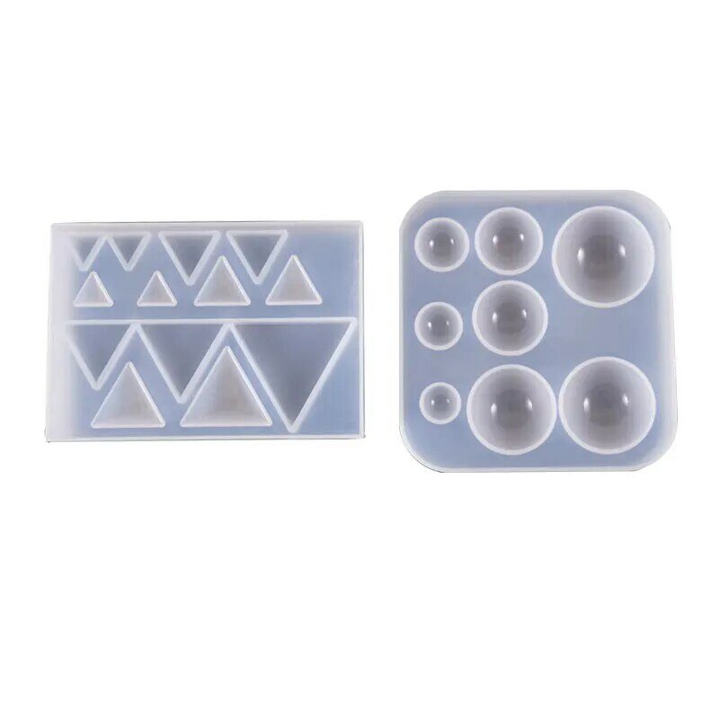 SNASAN Cute Beads Cube Triangle Silicone Mold For Jewelry Earrings Pendant Making Resin UV Epoxy Resin Molds Crafts DIY Tool