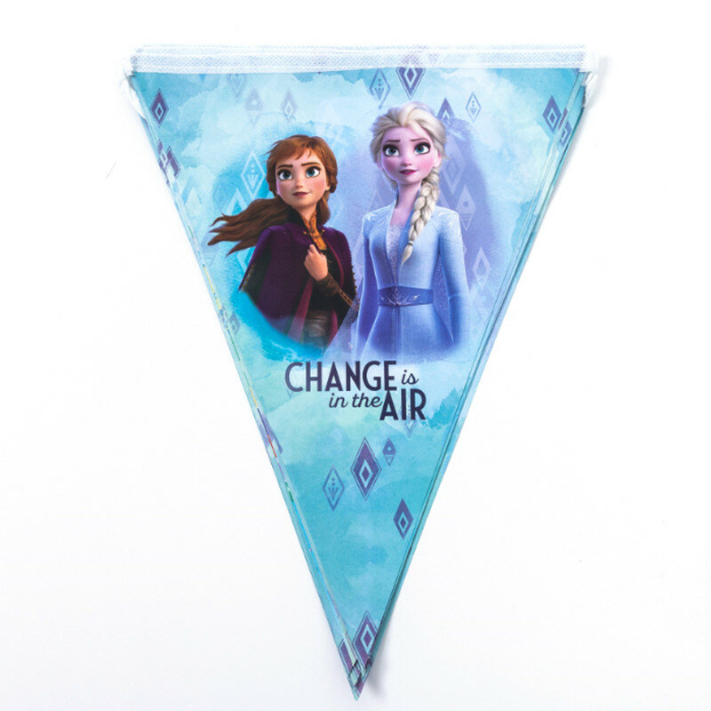 ใหม่แช่แข็ง2ธีม Elsa Anna ตกแต่ง Disposable Tableware Snow Queen กระดาษถ้วย Party บอลลูน