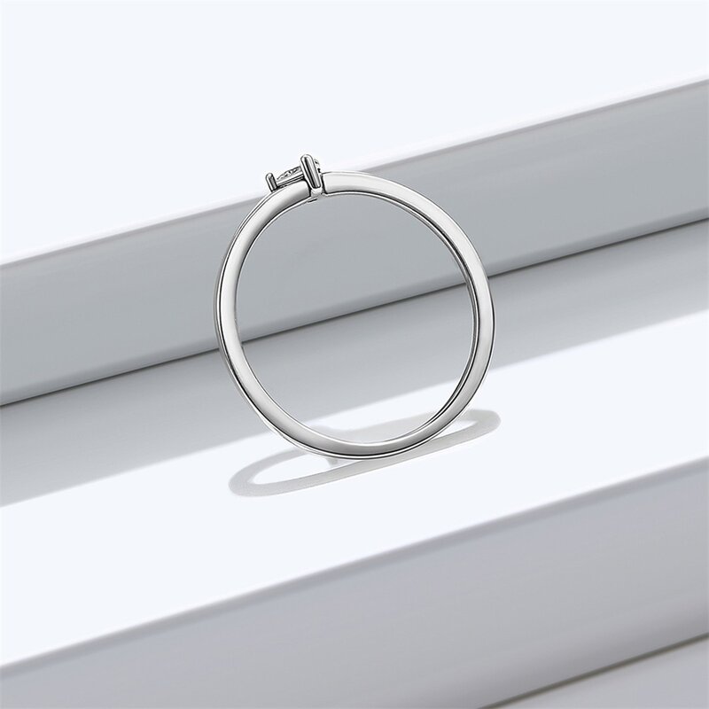 VENTFILLE 925แหวนเงินสเตอร์ลิงสำหรับสตรี Clear Simple แหวนวันเกิด Party เครื่องประดับโรแมนติก