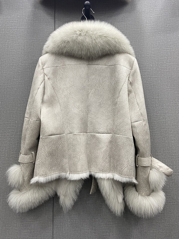 Chaleco de piel de zorro Real de alta calidad, abrigo de muestra, abrigo de piel de zorro Natural, solo enlace, moda