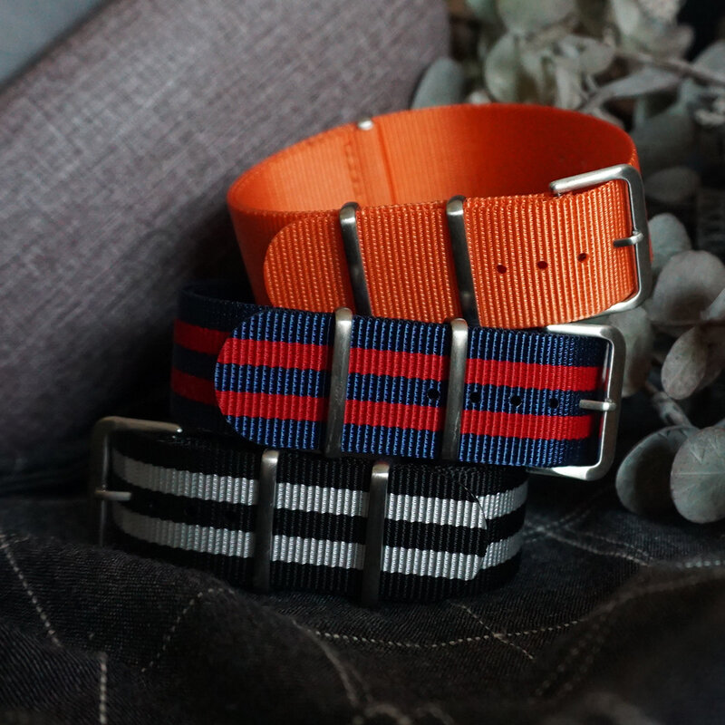 Wodoodporne nylonowe paski Nato Zulu wysokiej jakości 20mm22mm czarny pomarańczowy Watchband męski damski sportowy zegarek wojskowy akcesoria
