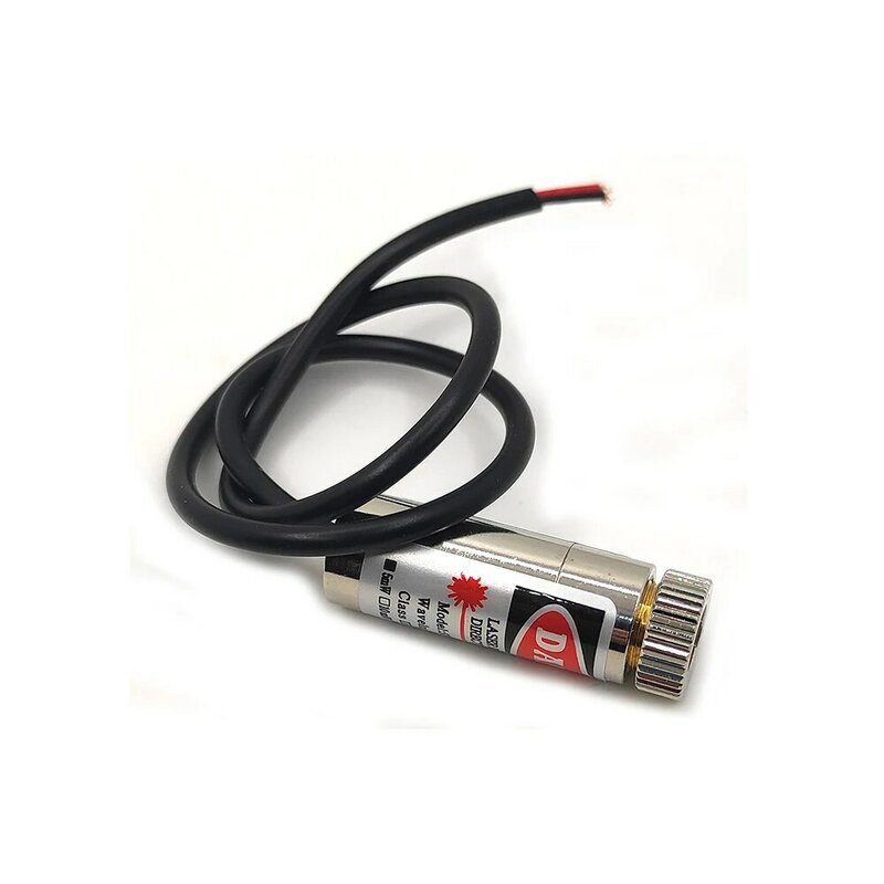 Module Laser LED industriel, point rouge/ligne/croix, avec fil blindé, focalisable, 650nm, 5mW, 12x35mm, 3-5V, 12mm