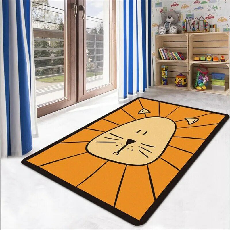 Cartoon Lion Carpet tappeto stampato in 3D tappeto quadrato antiscivolo tappetino tappetino antiscivolo sala da pranzo soggiorno tappeto morbido 01