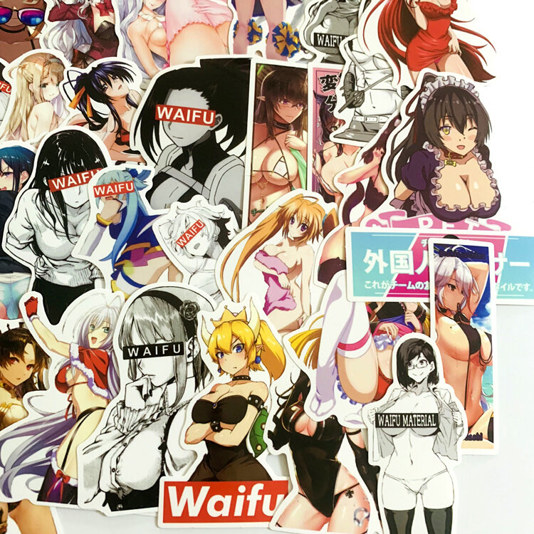 100PCS Sexy Japanese cartoon anime Girl Sticker For Backpack PVC Skateboard motorcycle helmet Car Styling Car Accessories