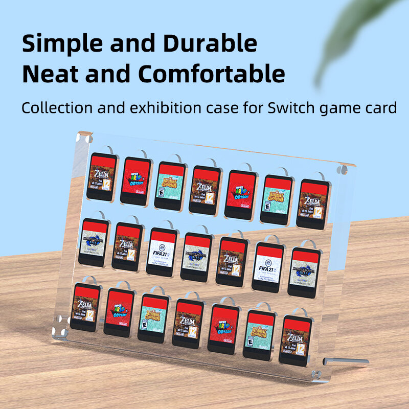 Hagibis-Nintendo Switch用透明ゲームカードケース,21/12カードスロット付きケース,耐衝撃性,アクリル製,収納ボックス
