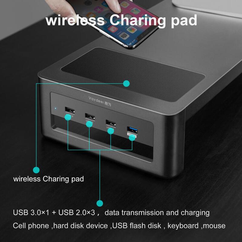 VAYDEER Giá Đỡ Màn Hình Nâng Với USB3.0 Có Hỗ Trợ Truyền Dữ Liệu Và Sạc Thép Bàn Làm Việc Nhà Tổ Chức Cho Máy Tính Laptop