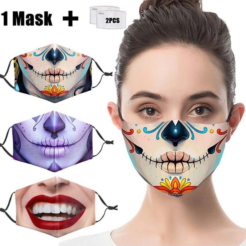 Halloween Masquerade Cosplay maska maska do twarzy na zimę k-pop bawełna maska przeciwpyłowa dwuwarstwowa czarna ciepła maska świąteczna impreza śmieszne maski