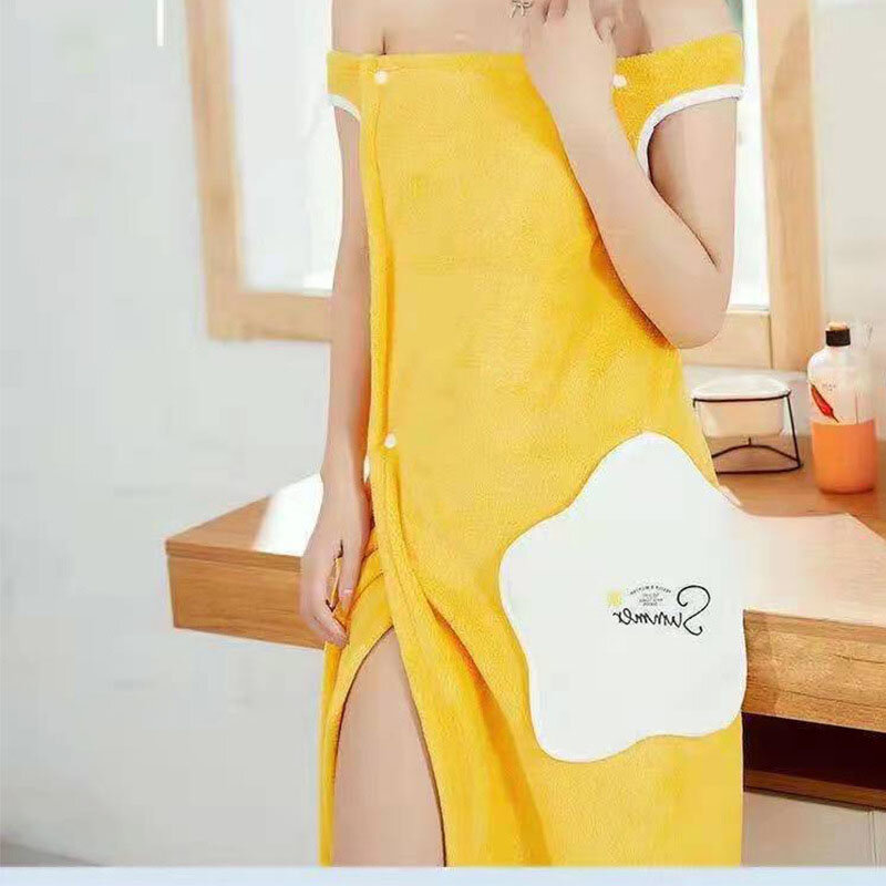여성용 코랄 벨벳 튜브 탑 목욕 스커트, 가정용 다용도 착용 가능, 속건성 흡수 수건