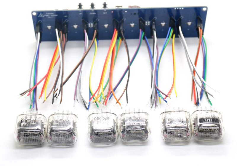 zirrfa 6-bit Nixie Glow Clock Motherboard Core Board Control Panel universal in8 in8-2 in12 in14 in18 qs30-1, No tubes