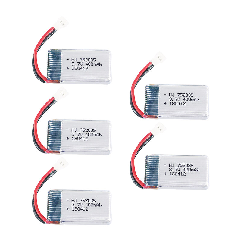 3.7V 400mAh 752035 Lipo Battery With Charger For H31 X4 H107 H6C KY101 E33C E33 U816A V252 RC Drone Spare Parts 2pcs To 5pcs