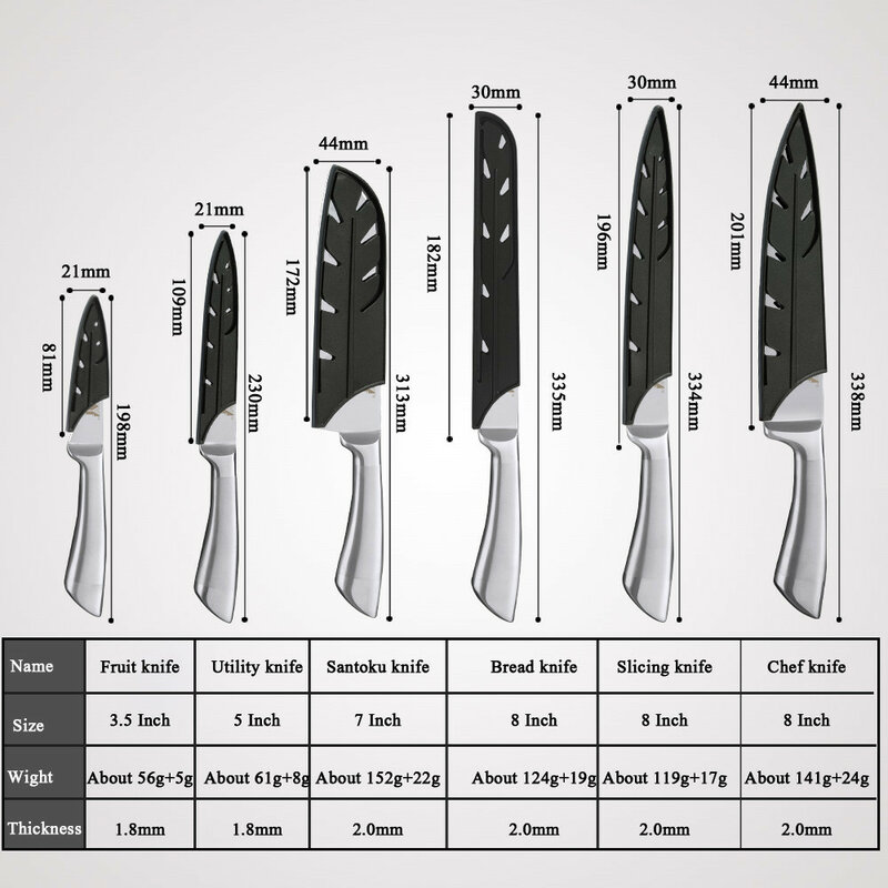 Accesorios de cuchillos de acero inoxidable de cocina XYj, utilidad de Paring Santoku, cuchillos de acero inoxidable para rebanar pan, nueva llegada 2019