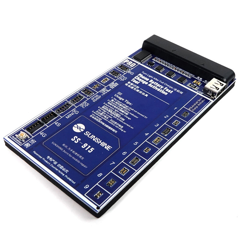 Nieuwste Sunshine SS-915 Universele Batterij Activering Board Voor Iphone 12 12pro 11Pro Max Huawei Vovi Activering Mobiele Lading 2A