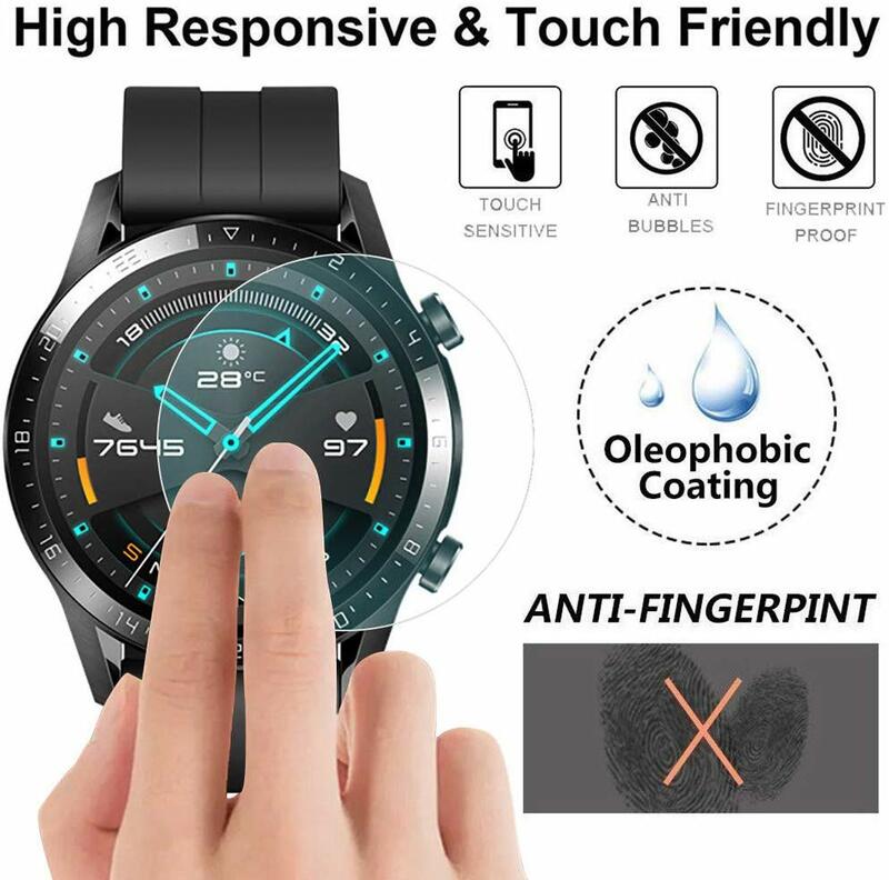 3pc szkło hartowane Screen Protector dla Huawei zegarek GT 2 46mm Film Scratch Smartwatch folia ochronna dla huavel zegarek GT2 46mm