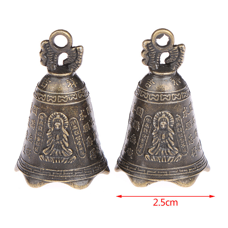Campana antigua china Mini escultura Pray Guanyin Buddha Bell Shui Feng Bell