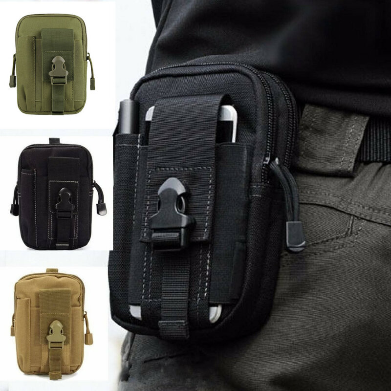 男性屋外の戦術的なモールポーチベルトウエストパックバッグ小さなポケット軍事ウエストパックポーチ旅行キャンプポケットバッグ