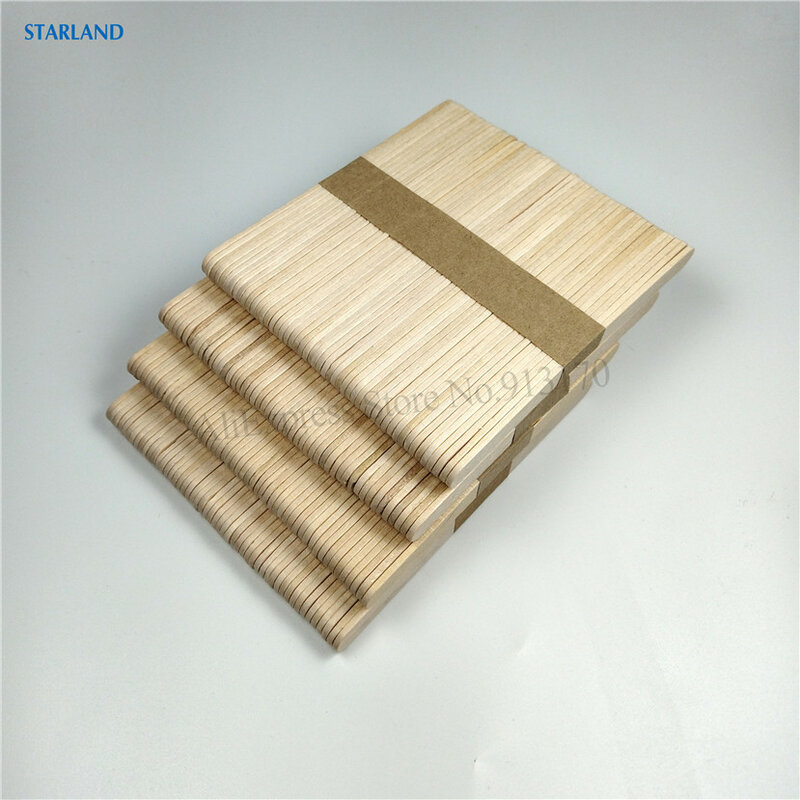 Palos de madera de abedul para hacer helados, 200 en 1, longitud de 11,4 cm, 4 lotes, 50 unidades por lote