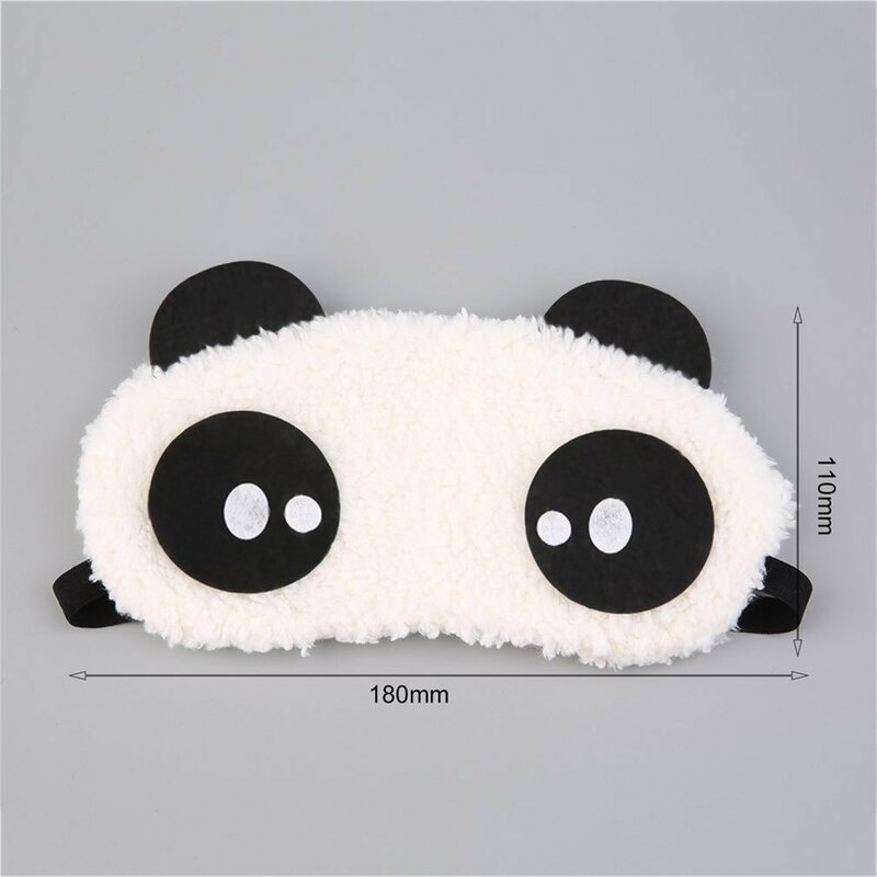 Bonito design de pelúcia panda rosto olho viagem dormir máscara de olho macio máscara de olhos de venda sombra portátil dormir capa de olho