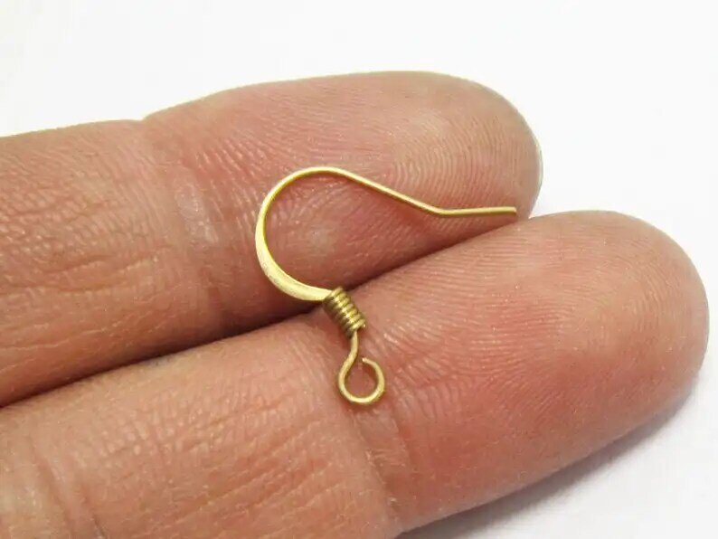 100pcs Spring thread Brass ear wires, Earring hook, Simple earrings, 16.8mm, Earring accessories, Jewelry supplies - R251