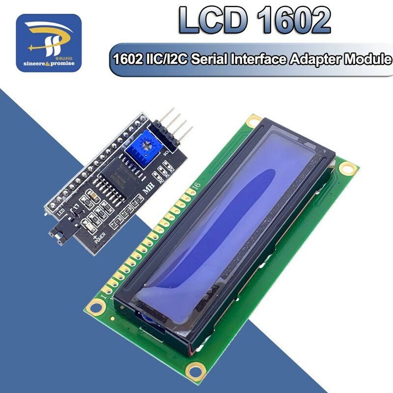 1602 16X2 HD44780สำหรับ Arduino ตัวอักษร5V หน้าจอสีน้ำเงิน LCD 1602A IIC/I2C Serial PCF8574อินเทอร์เฟซแผ่นอะแดปเตอร์โมดูล DIY KIT