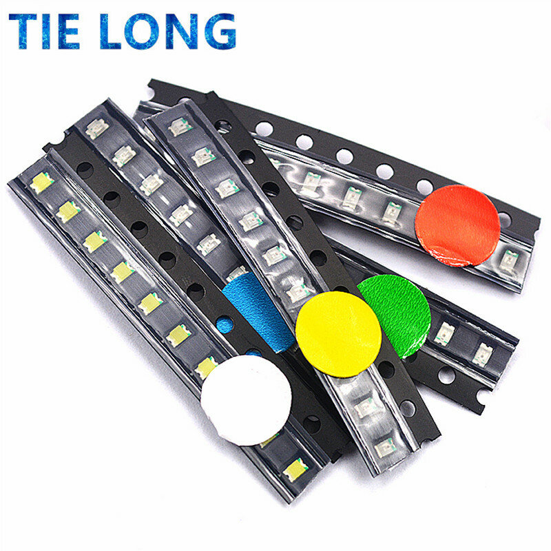 Kit de led SMD 100 de 5 colores, diodo de luz LED rojo/verde/azul/amarillo/blanco, 0805 piezas, envío gratis, 20 unidades KIT