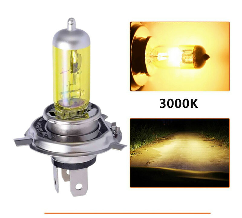 Супер-белая желтая галогенная лампа H4 H7 12V 100W 3000K 4300K 6000K, кварцевый стеклянный автомобильный головной светильник, лампа, светильник для мотоцикла