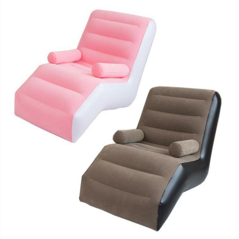 Sofá inflable plegable de forma S portátil para el ocio, silla de playa portátil y respetuosa con la piel, silla de camping, bolsa de dormir y cama de aire.