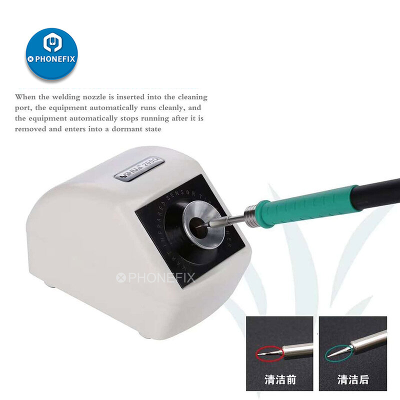 Yihua 200q sensor infravermelho mais limpo para solda ponta do ferro de limpeza pontas de solda equipamentos de limpeza para reparação de solda