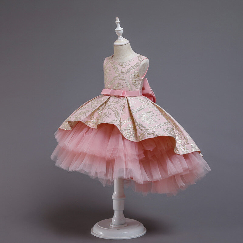 Prom Gadis Bunga Vintage Bordir Bayi Gadis Gaun Upacara Pembukaan Pakaian Pesta Elegan Perempuan Putri Gaun Anak Vestidos