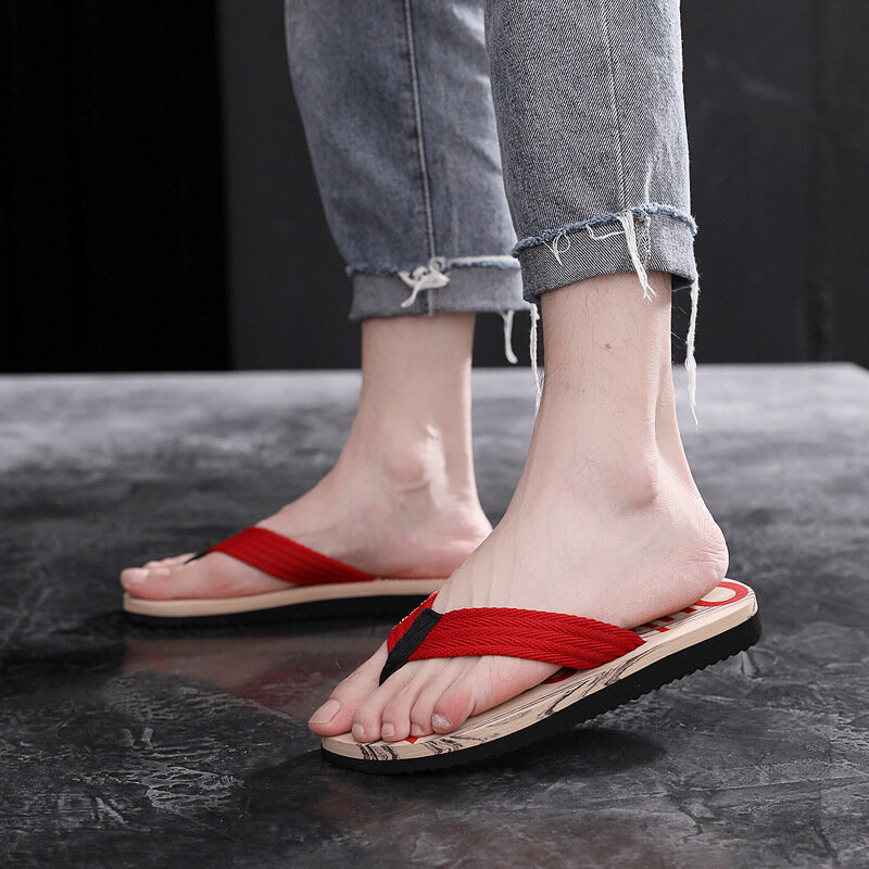 Шлепанцы мужские пляжные, модные Нескользящие тапочки в Корейском стиле, для улицы, пляжная обувь, лето 2020