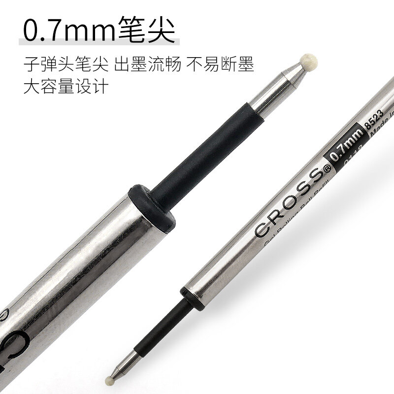 CROSS-Recharge pour stylo à bille gel noir, accessoires de papeterie d'écriture