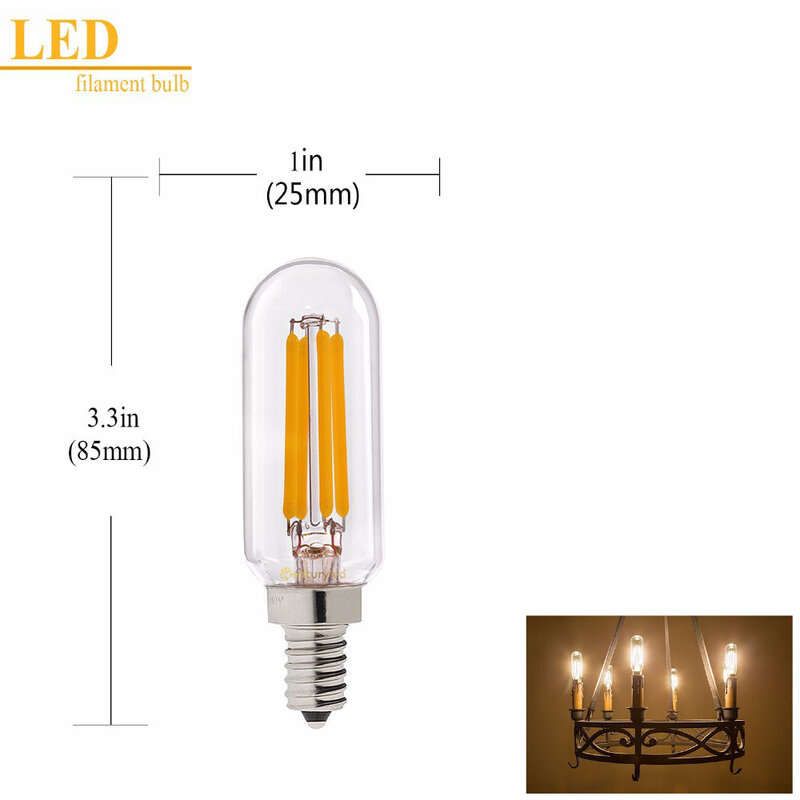 Żarówka LED E14 lampa LED T25 4W 8W 12W okap kuchenny żarówka wyciąg wentylator żarówka ciepła biała/białe oświetlenie 220V