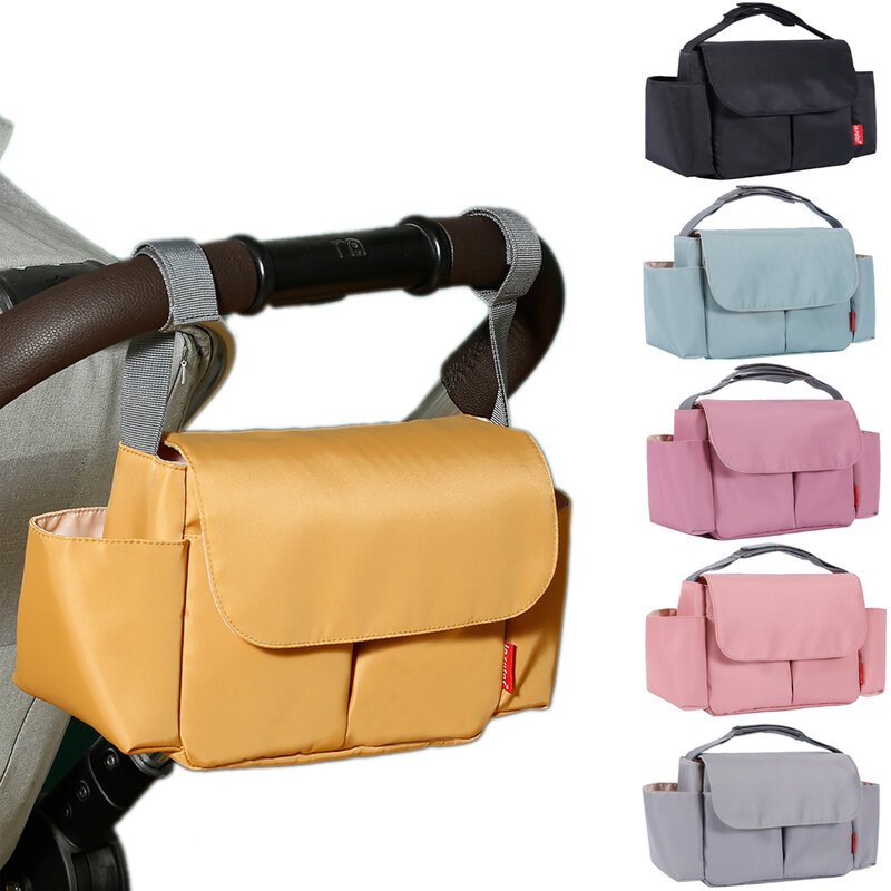 Impermeável Baby Stroller Organizador Bag, Mummy Fralda Bag, Velcro Baby Carriage, grande capacidade, Viagem Fralda Acessórios