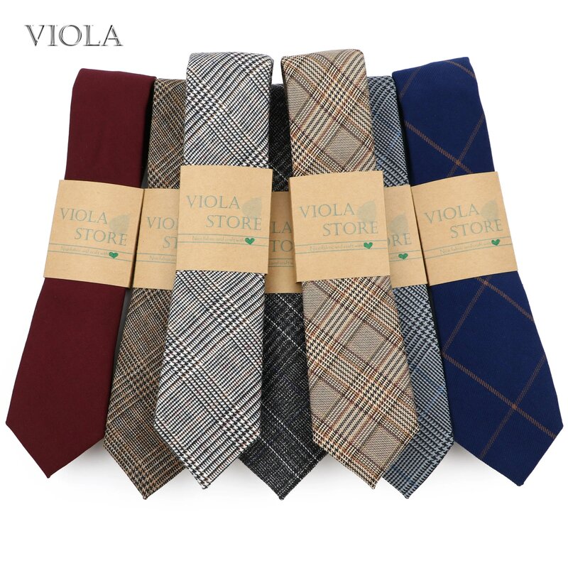 Corbata clásica de lana Lisa para hombre, traje de esmoquin ajustado de 6cm a la moda, accesorio informal para fiesta, regalo, color marrón, azul marino y rojo