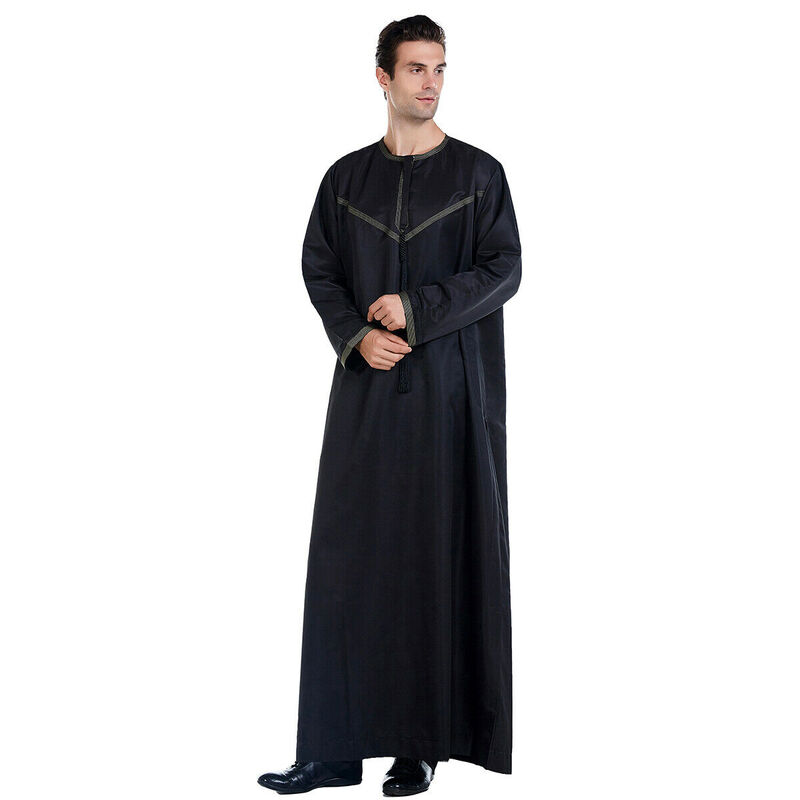 Fashion Men Robes Muslim Clothing Long Sleeve Dubai Arab Dubai Indian Middle East Islamic Man Jubba Thobe Plus Size Ramadan Arab