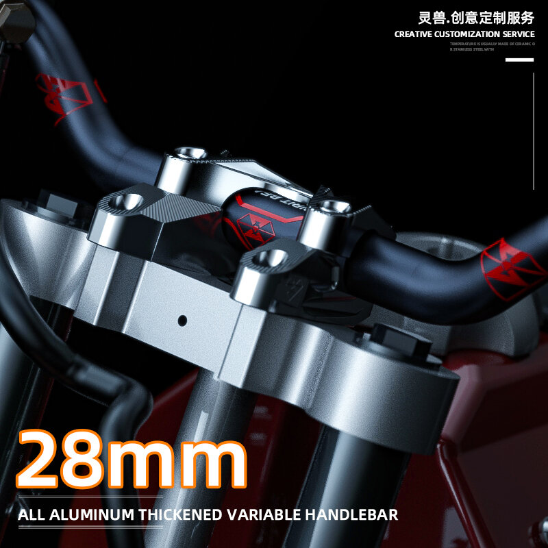 Adjustable handlebar modified off-road vehicle handle accessories retro motorcycle universal 28MM Steering handle Spirit Beast