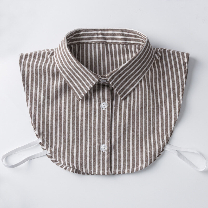 Blusa a rayas con cuello falso, camisa que combina con todo, suéter de cuello falso decorativo, versión coreana