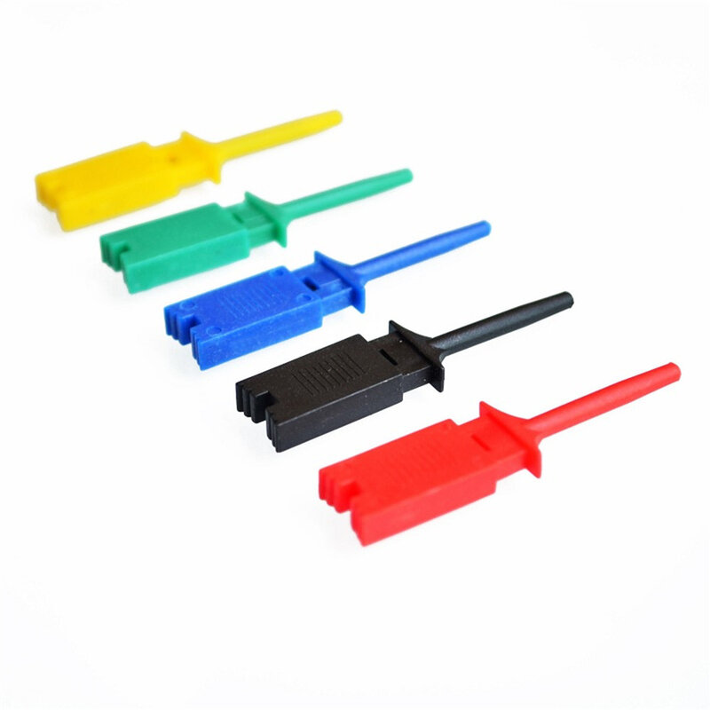 5pcs Mini Flat Test Hook Clips for Multimeter Electrical Testing Clamp Small Probe Grabber IC Logic Analyzer Crocodile Clip Hook