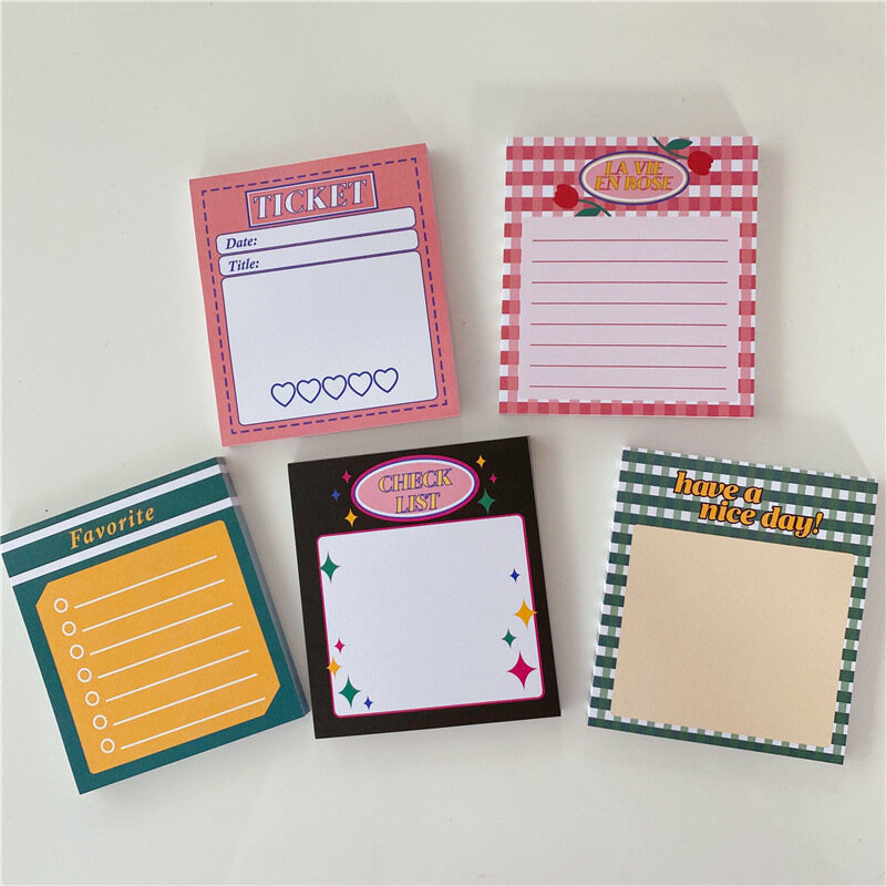 Bloc-notes rose vif pour calendrier quotidien, étiquette autocollante pour calendrier, papeterie fournitures scolaires et de bureau, 50 feuilles