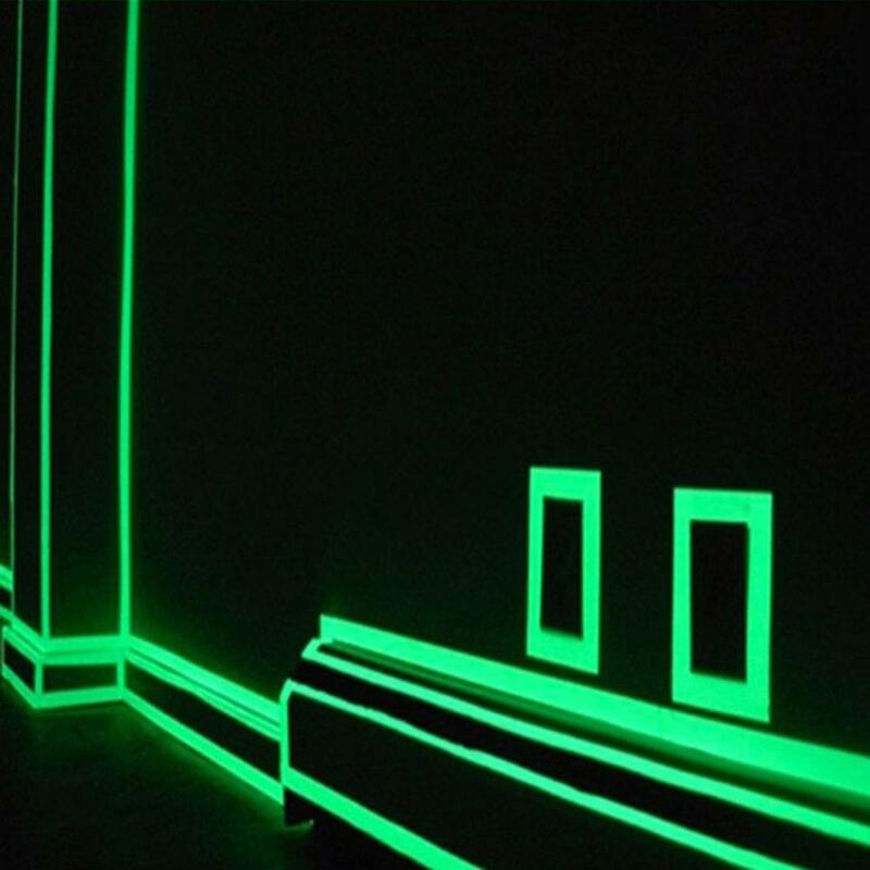 1Cm * 1M Pita Perekat Diri Malam Neon Bercahaya Dalam Gelap Pita Stiker Keamanan Dekorasi Rumah Pita Peringatan