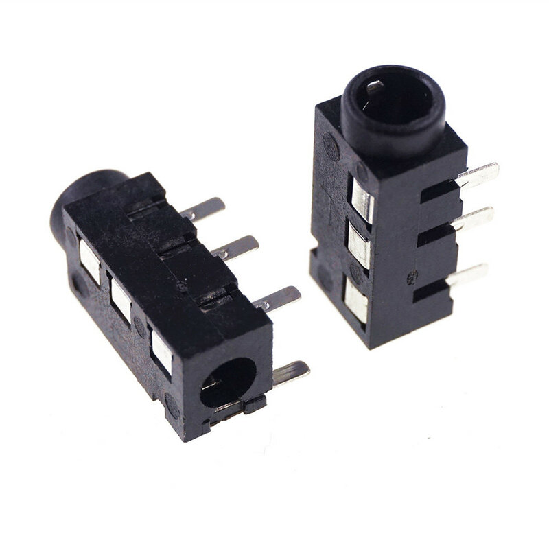 10 100 Pcs TRRS 3.5 MM Audio Jack Connector Through Holes PCB Horizontal 4 Conductor Right Angle No Internal Switch 4 Pole