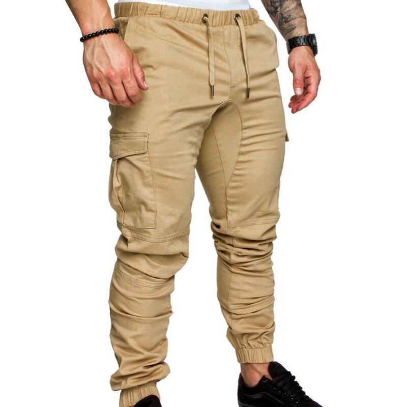 Новинка 50%, мужские повседневные брюки для бега HOT2022, однотонные брюки с карманами, спортивные брюки, мужские брюки, уличные штаны для бега в стиле гирлянды