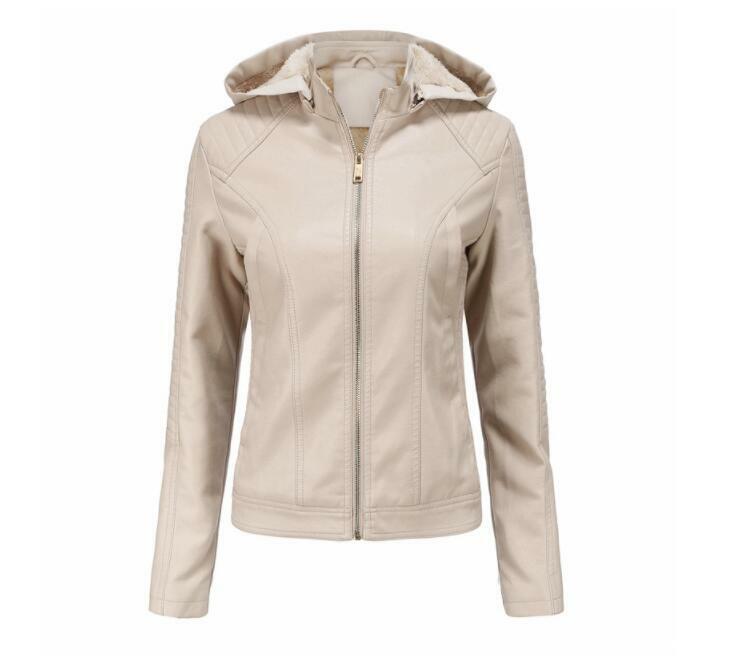 女性用ベルベットレザージャケット,秋冬用の暖かいフード付きジャケット,大きいサイズ,ヨーロッパとアメリカ,新しいコレクション2019