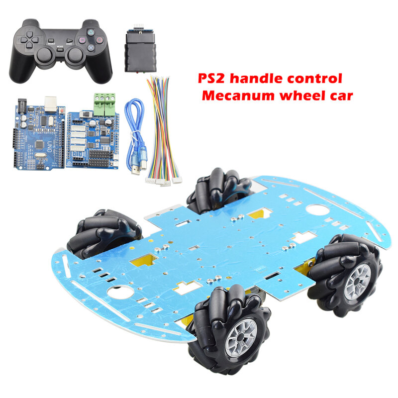 Mecanum Wheel Omni-directional Robot Car Chassis Kit with 4pcs TT Motor Compatible with Arduino Raspberry Pi DIY Toy Parts