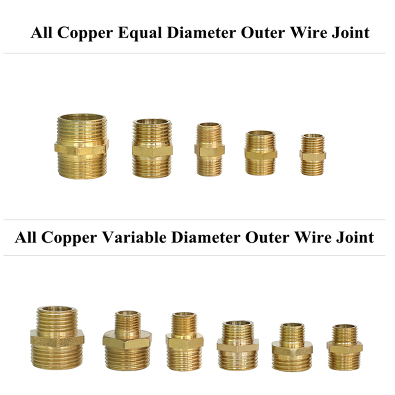 Rosca externa doble de diámetro igual al cobre, 1/4 rosca externa, conversión 1/2, diámetro Variable, 3/8 giros, Junta 1/8