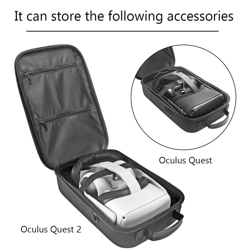 Oculus quest 2/oculus questオールインワンvrおよびアクセサリー用の新しいevaハードトラベルプロテクトボックス収納バッグキャリングカバーケース