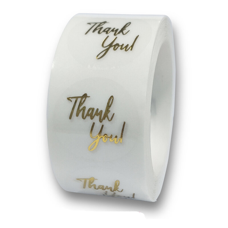 50 Labels 1inch Clear Gold Foil Thank You Stickers For  Wedding Pretty Gift Cards Envelope Sealing Label Stickers