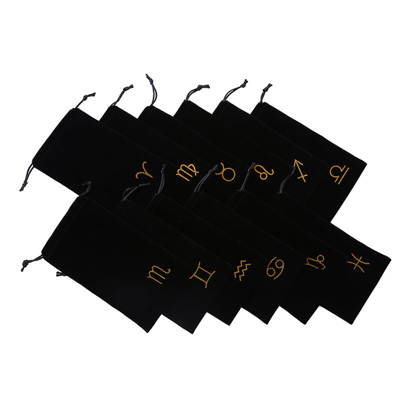 1 pz 19.5cm X 11cm 12 costellazioni sacchetto di immagazzinaggio della carta dei tarocchi in velluto Mini gioielli pacchetto con coulisse borsa per carte da gioco da tavolo